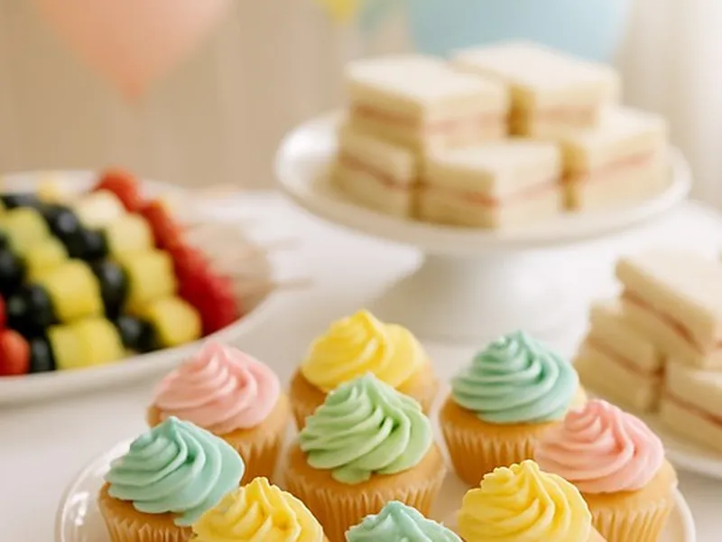 Buntes Buffet für einen Kindergeburtstag